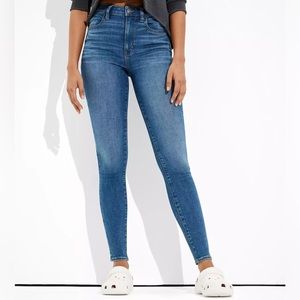 American Eagle Super Stretch High Waisted Skinny Jeans Medium Wash